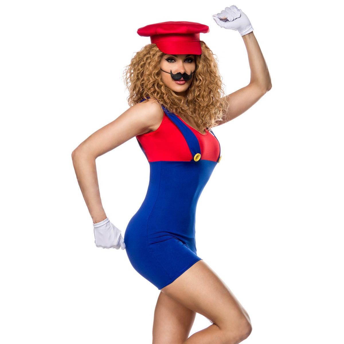  Mario  Kostüm  -  rot/blau/weiß 